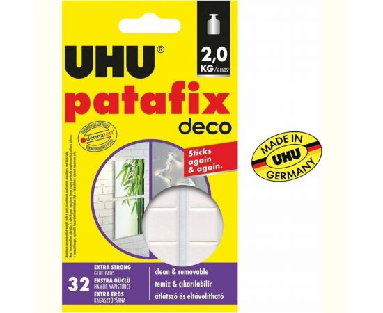 Клеящие подушечки UHU DECO, белые, многоразовые, 32 шт. 40660 – изображение 2