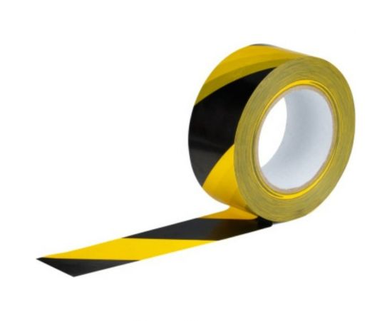 Хозяйственная разметочная лента Tech-Krep 50 мм, 33 м, 47 мкн, жёлто-чёрный 151932 – изображение 2