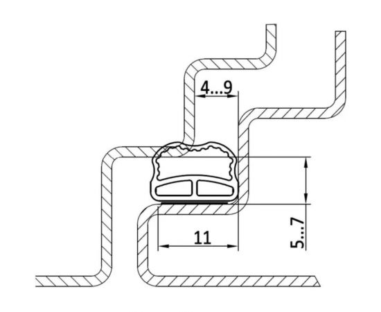 Контурный уплотнитель на клеевой основе для стальных дверей DEVENTER тэп, 3 хлыста длиной 2180 мм, черный S7919AS/MP – изображение 3