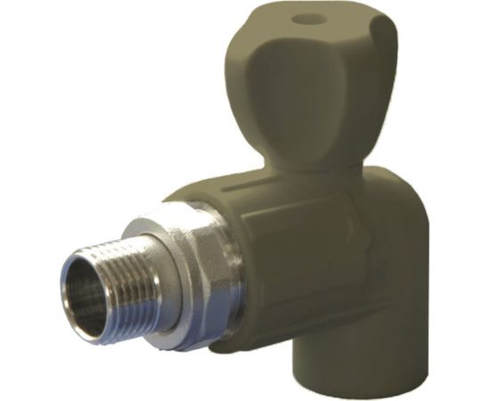 Радиаторный кран ПОЛИТЭК 25x3/4 угловой PPR, серый (20/60), 9999022534с 