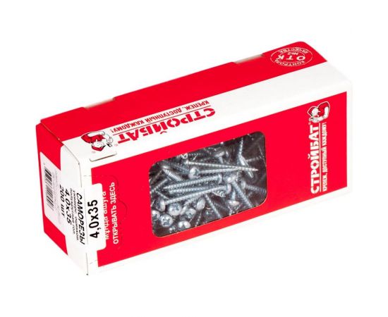 Универсальные саморезы Стройбат пкр. 4,0x35 белый цинк 200 шт 305070 