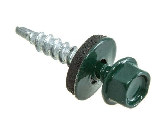 Кровельные саморезы с буром Стройбат 4,8x19 темно-зеленый 70 шт 275520 