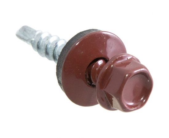 Кровельные саморезы с буром Стройбат 5,5x19 темно-красный 70 шт. 304760 