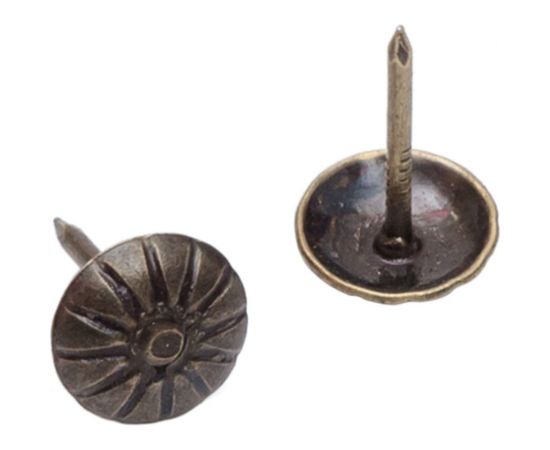 Декоративные гвозди СКОБЯНОЙ Орнамент, 50 г, бронза 007660 