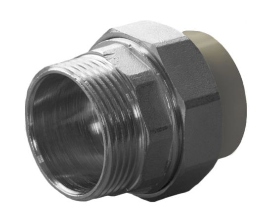 Разъемная муфта ПОЛИТЭК с наруж.рез. 32x1 1/4 PPR, серый 9800003214с 