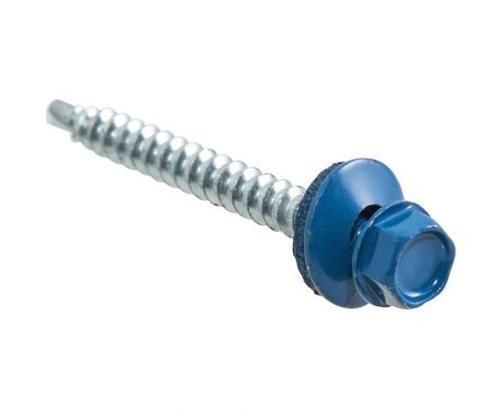 Кровельные саморезы с буром Стройбат 4,8x70 синий 130 шт 240700 