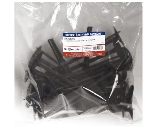 Дюбель для утеплителя с пластмассовым гвоздем Стройбат 10x220 мм, 25 шт. 259120 – изображение 2