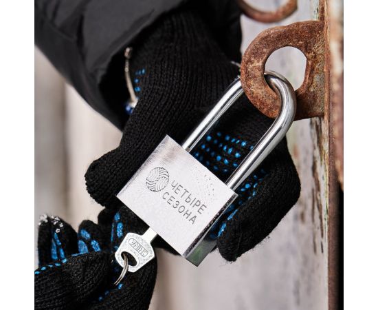 Навесной замок ЧЕТЫРЕ СЕЗОНА серия Сталь, 60 мм, длинная дужка 79-0046 – изображение 2