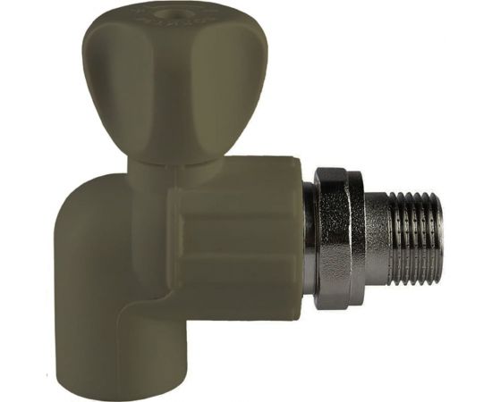 Радиаторный кран ПОЛИТЭК 25x3/4 угловой PPR, серый (20/60), 9999022534с – изображение 2