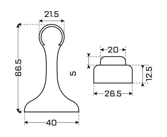 Магнитный ограничитель Стандарт 102 AC (европакет; прямой; старая медь) 12585 – изображение 3