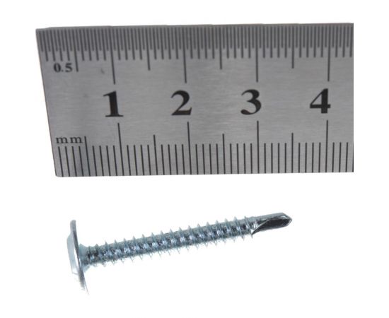 Саморез для металла с прессшайбой ЦКИ 4.2х32 сверлоконечный Ц ПРОФИ 250 шт. 48776 – изображение 3