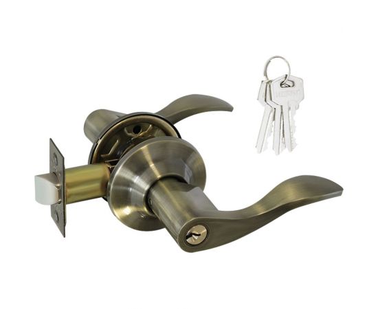 Ручка-защелка НОРА-М NEW стар.бронза ЗВ1-01 ключ/фикс. 15625 