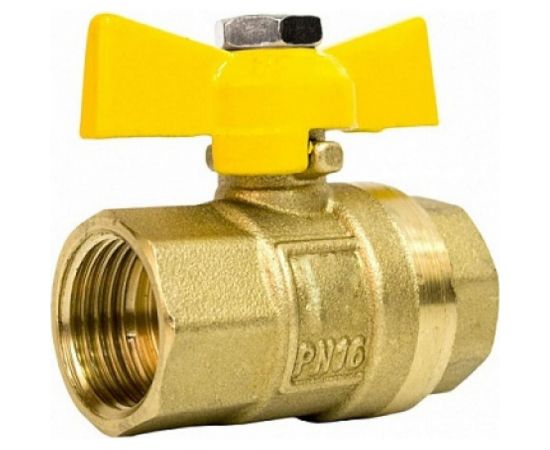 Шаровой кран STI для газа Ду20 Ру16 муфтовый (муфта-муфта) бабочка D170-00047 