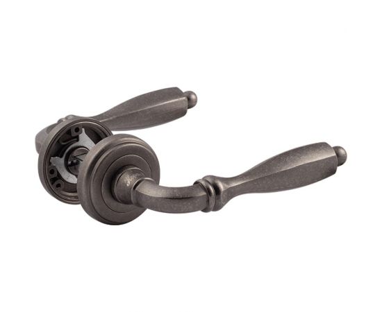 Дверная ручка НОРА-М Сегура застар. серебро 8827 