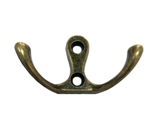 2-х рожковый крючок СКОБЯНОЙ НН, бронза 007435 