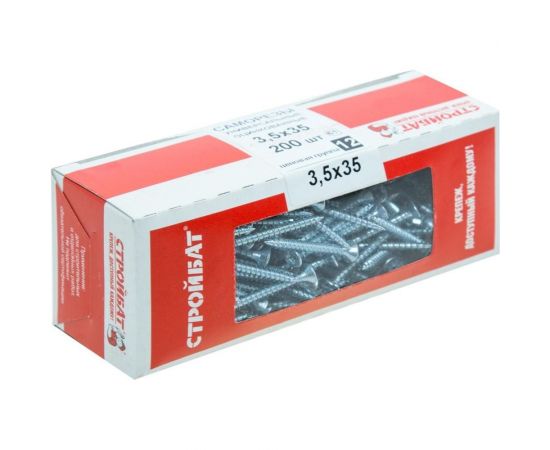 Универсальные саморезы Стройбат 3,5x35 белый цинк 200 шт 075311 