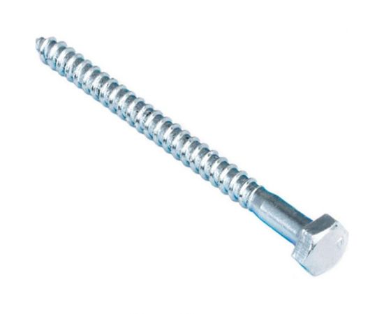 Сантехнический болт Стройбат DIN 571, 6x60 белый цинк 40 шт. 010471 