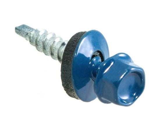 Кровельные саморезы с буром Стройбат 4,8x28 синий 300 шт 115740 