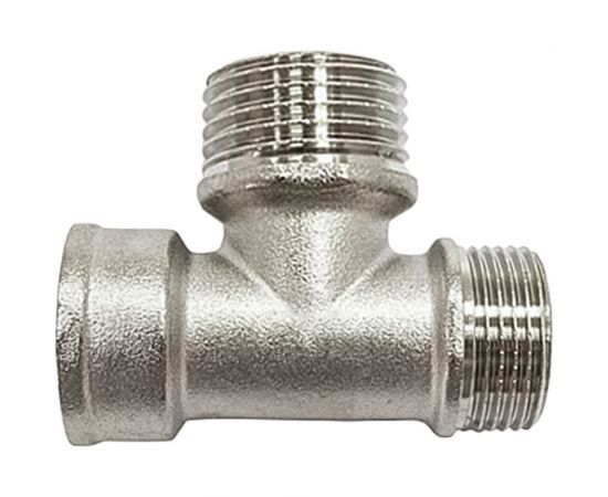 Тройник STI латунный Ду15 (1/2") В-Н-Н никелированный D270-05066 