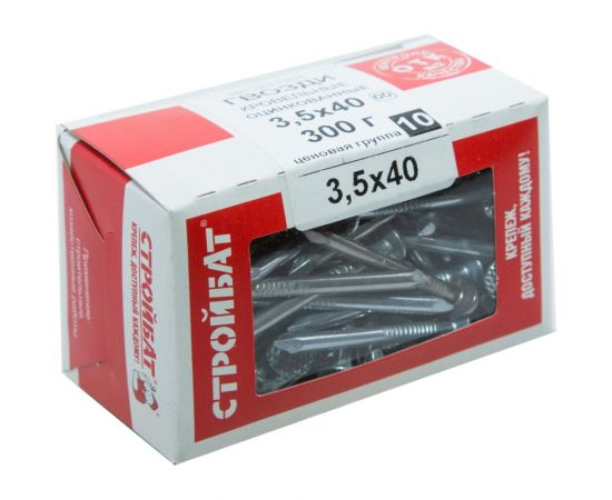 Кровельные гвозди Стройбат 3,5x40 белый цинк 0,3 кг 006441 – изображение 2