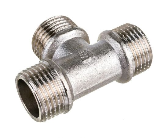 Тройник STI латунный Ду15 (1/2") Н-Н-Н никелированный D190-00073 – изображение 2