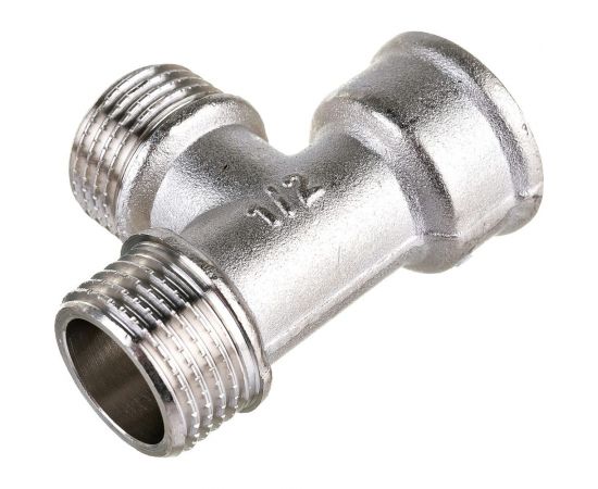 Тройник STI латунный Ду15 (1/2") В-Н-Н никелированный D270-05066 – изображение 3