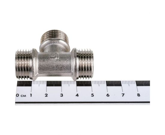Тройник STI латунный Ду15 (1/2") Н-Н-Н никелированный D190-00073 – изображение 4
