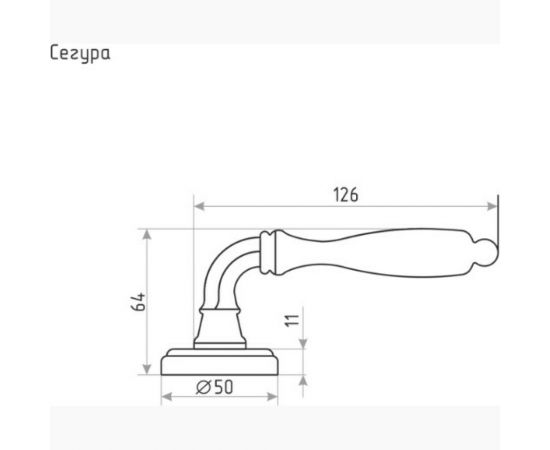 Дверная ручка НОРА-М Сегура застар. серебро 8827 – изображение 5