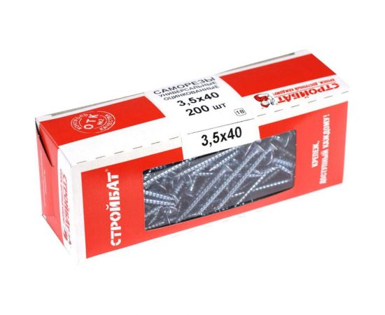 Универсальные оцинкованные саморезы Стройбат 3.5х40 200 шт.2641020/075321 – изображение 5