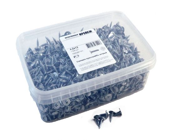 Саморез с прессшайбой Качественный крепеж 4,2х13 острая 1500 шт 1000267 КЧ 