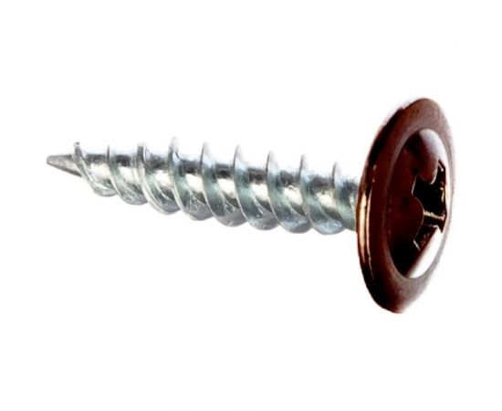 Саморез с прессшайбой крепежная техника коричневый, 4,2x16, ral 8017, острый, 50 шт. 10656 