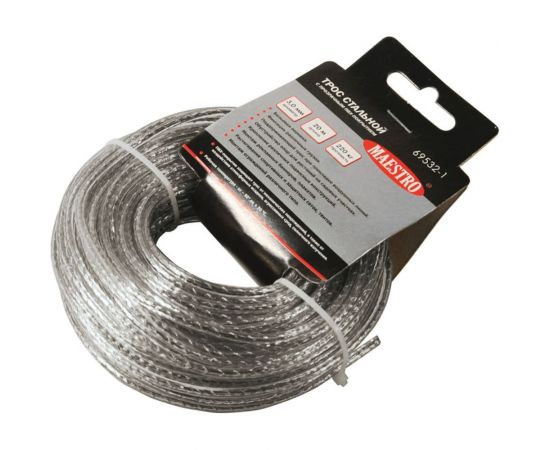 Стальной трос с ПВХ-покрытием MAESTRO D 3 мм, L 20 м, прозрачный 69532-1 
