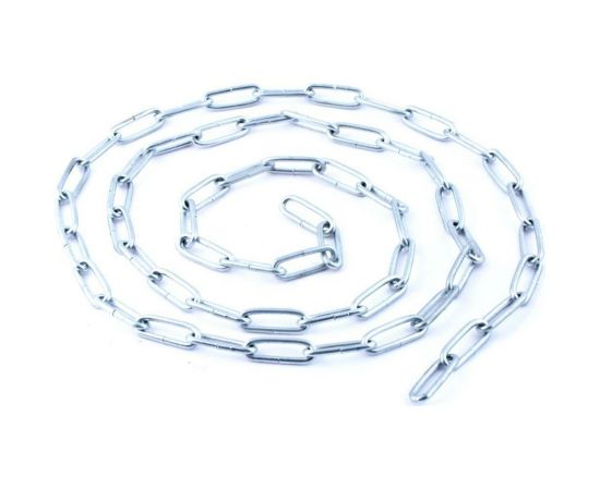 Цепь Fixbox DIN 763, дл. звено, 3 мм, белый цинк, 2 м 204530 