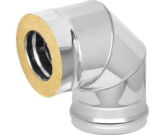 Сэндвич-колено (115х200 мм; AISI 430-0.5 мм; 90град.; 3 секции) Везувий О-100012 