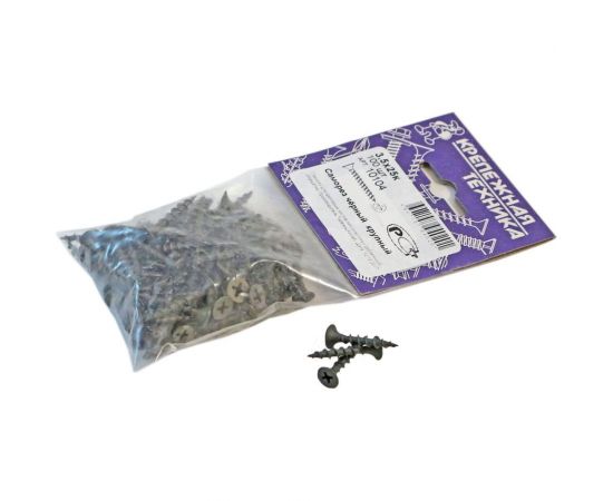 Саморез крепежная техника черный, 3,5x25 к 100 шт. 10104 – изображение 2