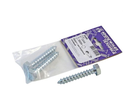 Шуруп с шестигранной головкой крепежная техника 10x60 2 шт. 12046 – изображение 2
