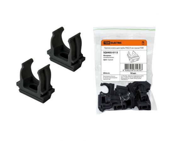 Крепеж-клипса для трубы TDM ПНД 25 мм SQ0405-0113 – изображение 2