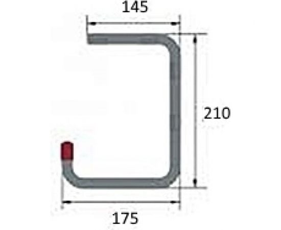 Настенный крюк ЛУКА алюминиевый, вынос 175 мм высота 210 мм, до 15 кг, анодированный УТ000025390 – изображение 2