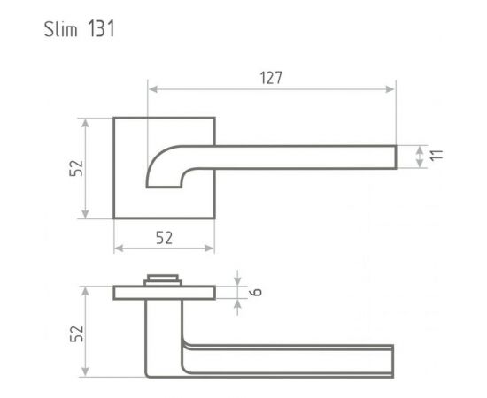 Дверная ручка НОРА-М Slim 131K AL - графит 18620 – изображение 3