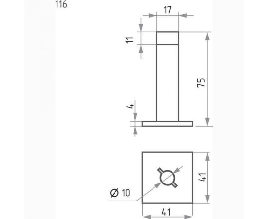 Дверной ограничитель НОРА-М 116 черный 18551 – изображение 3