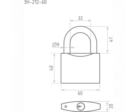 Навесной замок НОРА-М ЗН-212-60 мм 3кл. 6707 – изображение 4