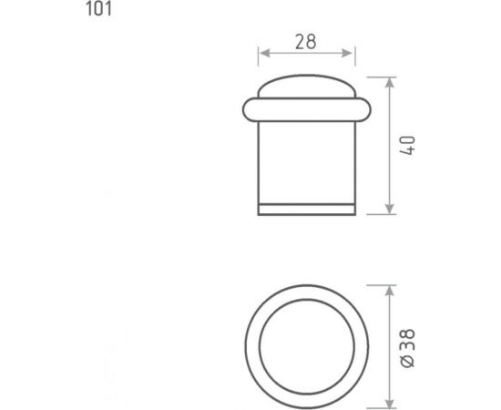 Дверной ограничитель НОРА-М 101 мат.зол. 7225 – изображение 4