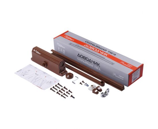 Дверной доводчик НОРА-М 4S Slider скользящая тяга, для дверей до 110 кг, коричневый 18771 – изображение 4