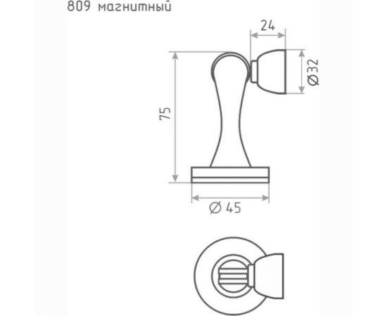 Магнитный ограничитель НОРА-М 809 мат.никель 8891 – изображение 7