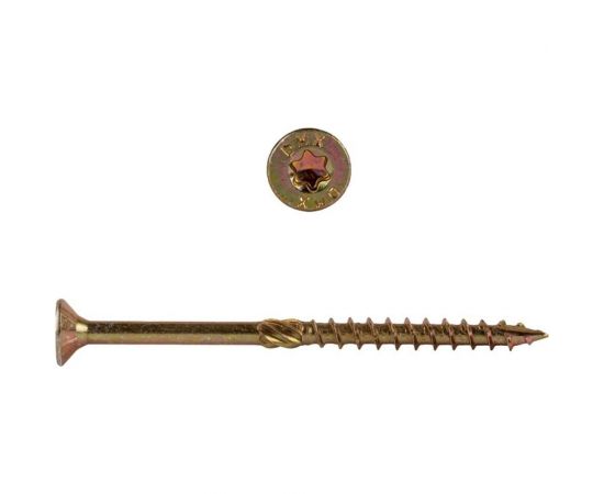 Потайные саморезы по дереву КРЕП-КОМП Torx 5.0х80 мм, 200 шт. желтые сдт580 