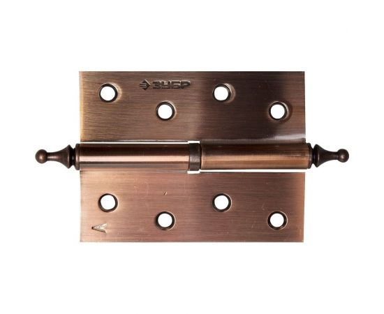 Дверная разъемная петля Зубр Эксперт 1 подшипник цвет старая медь AC левая с крепежом 100x75x2.5 мм 2 шт. 37605-100-6L 