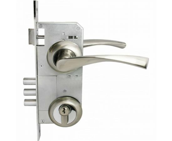 Врезной замок с ручками Аллюр АРТ ЗВ4-85А.1380 ОСКАР SN мат. никель 12252 
