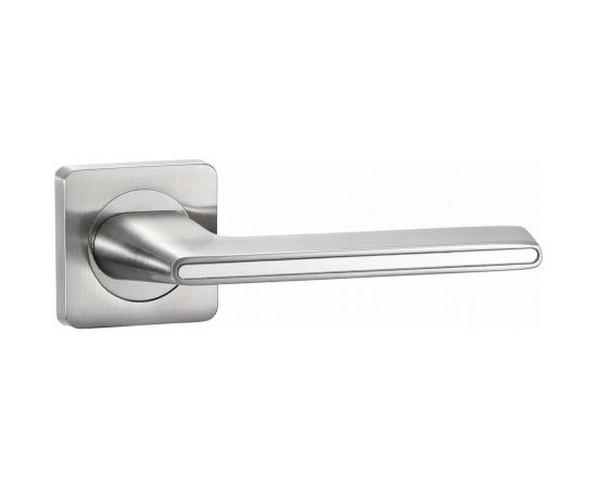 Дверная алюминиевая ручка Вантаж матовый никель/зеркальный V51D AL 