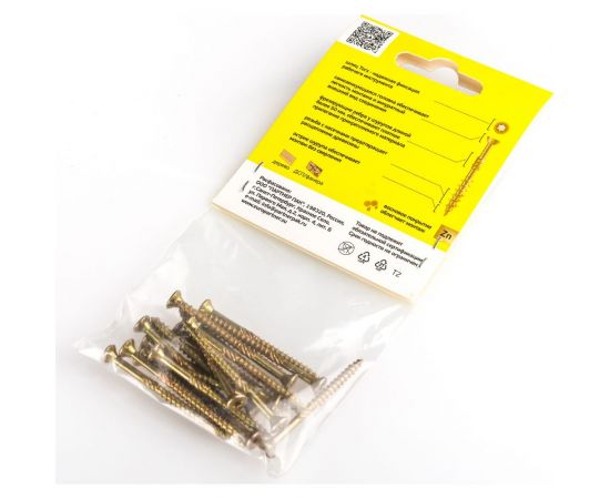 Конструкционный шуруп ЕВРОПАРТНЕР для дерева с фрезой потай ж/п Torx 10, 3.0х40 20шт T2 0626 1 – изображение 2