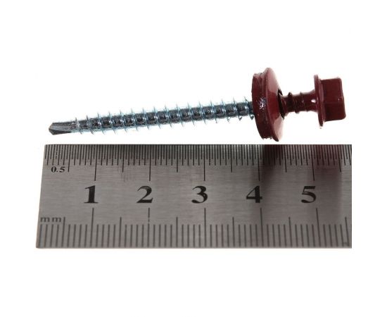 Кровельный саморез КРЕП-КОМП 4,8x51 RAL3003, красный рубин 150шт ск513003ф – изображение 3